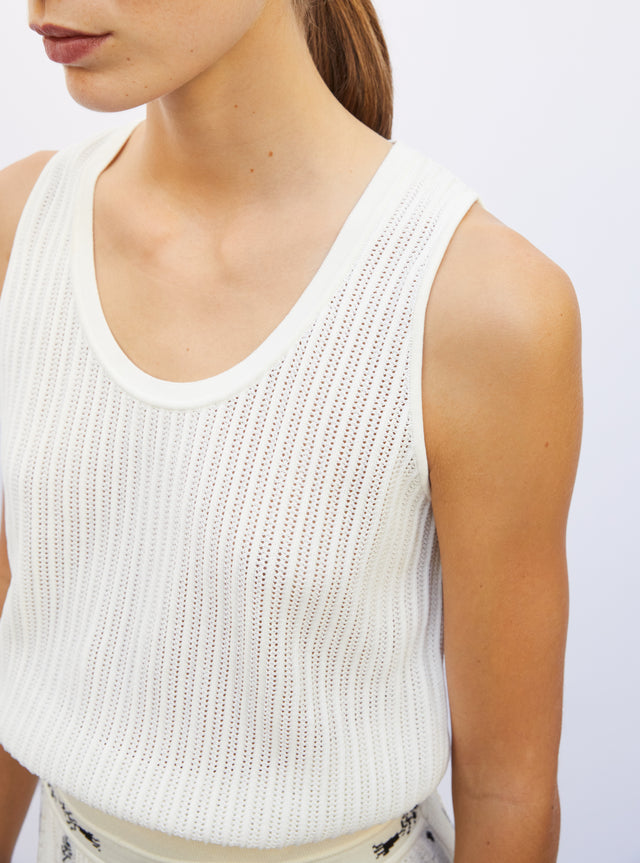 pointelle knit tank top - Image principale