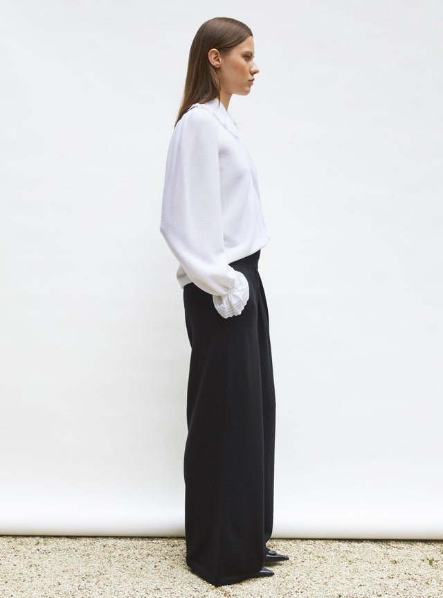 blouse en maille col dentelle - Image principale
