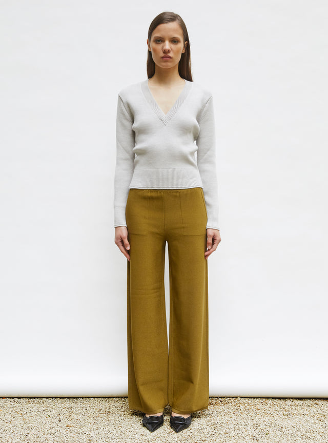 pull col v maille pleine - Image principale