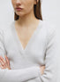 Pull col v maille pleine Soie - Vêtement de luxe femme