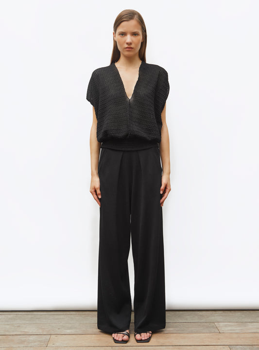 couture top in an organza knit