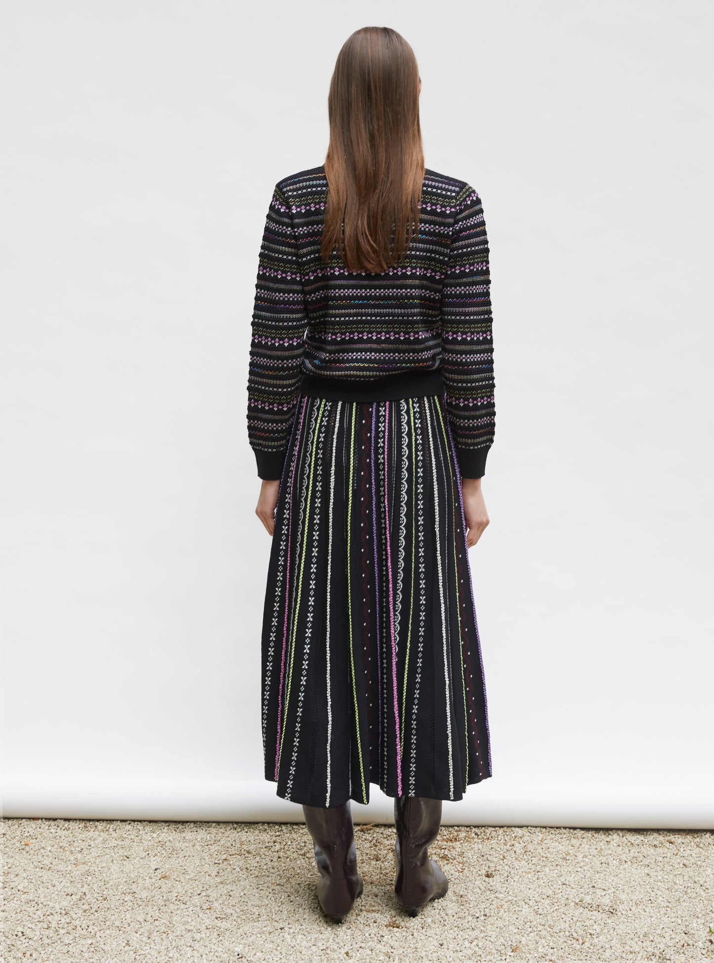 Cardigan motifs mini jacquard Nuit Multi - Cardigans de luxe