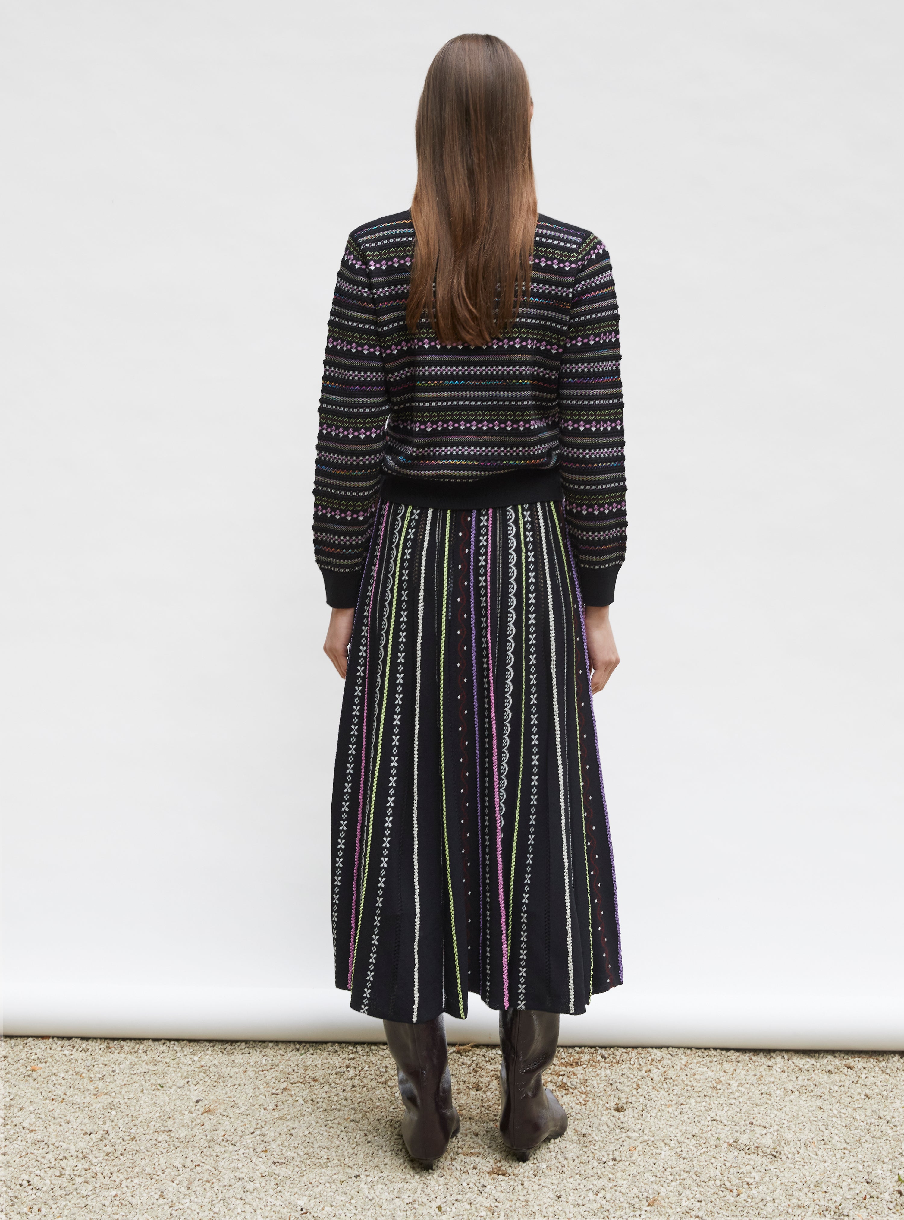 Cardigan motifs mini jacquard Nuit Multi - Cardigans de luxe