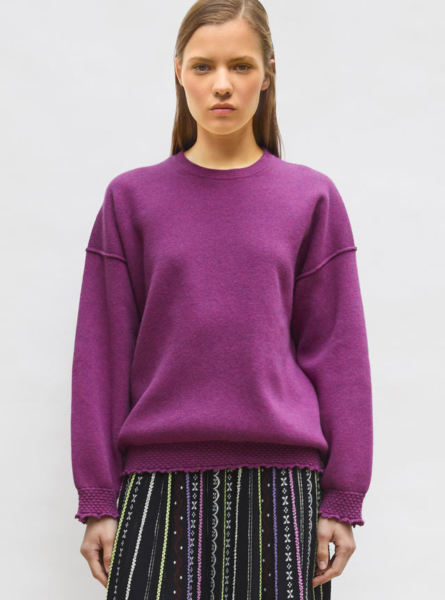 sweat loose finitions smockées - Image principale
