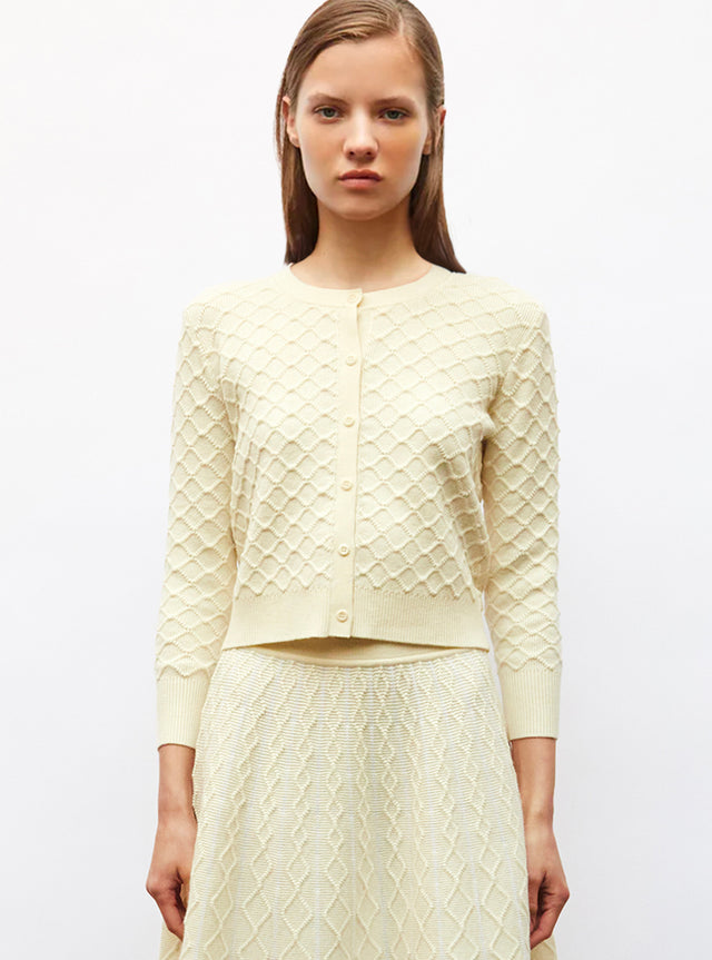 cardigan in finely quilted knit - Image principale