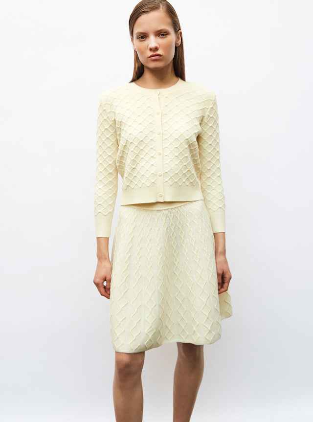 cardigan in finely quilted knit - Image principale