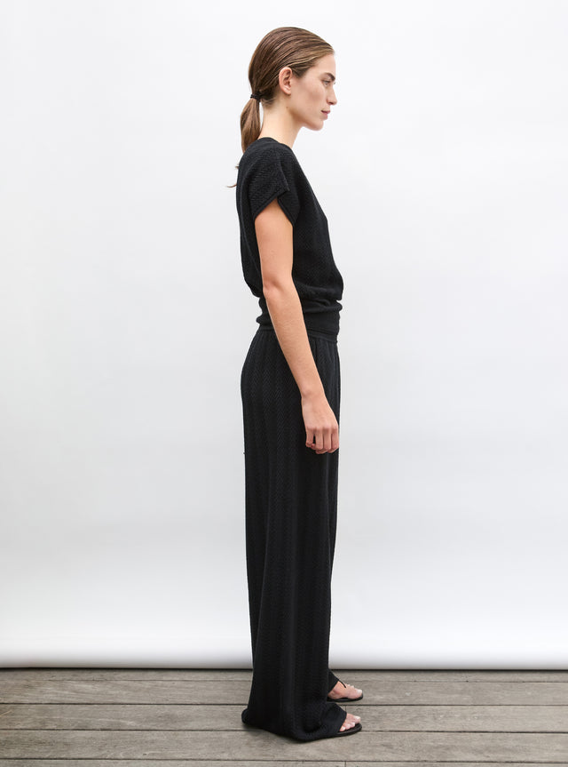 Pantalon fluide maille chevron - Image principale