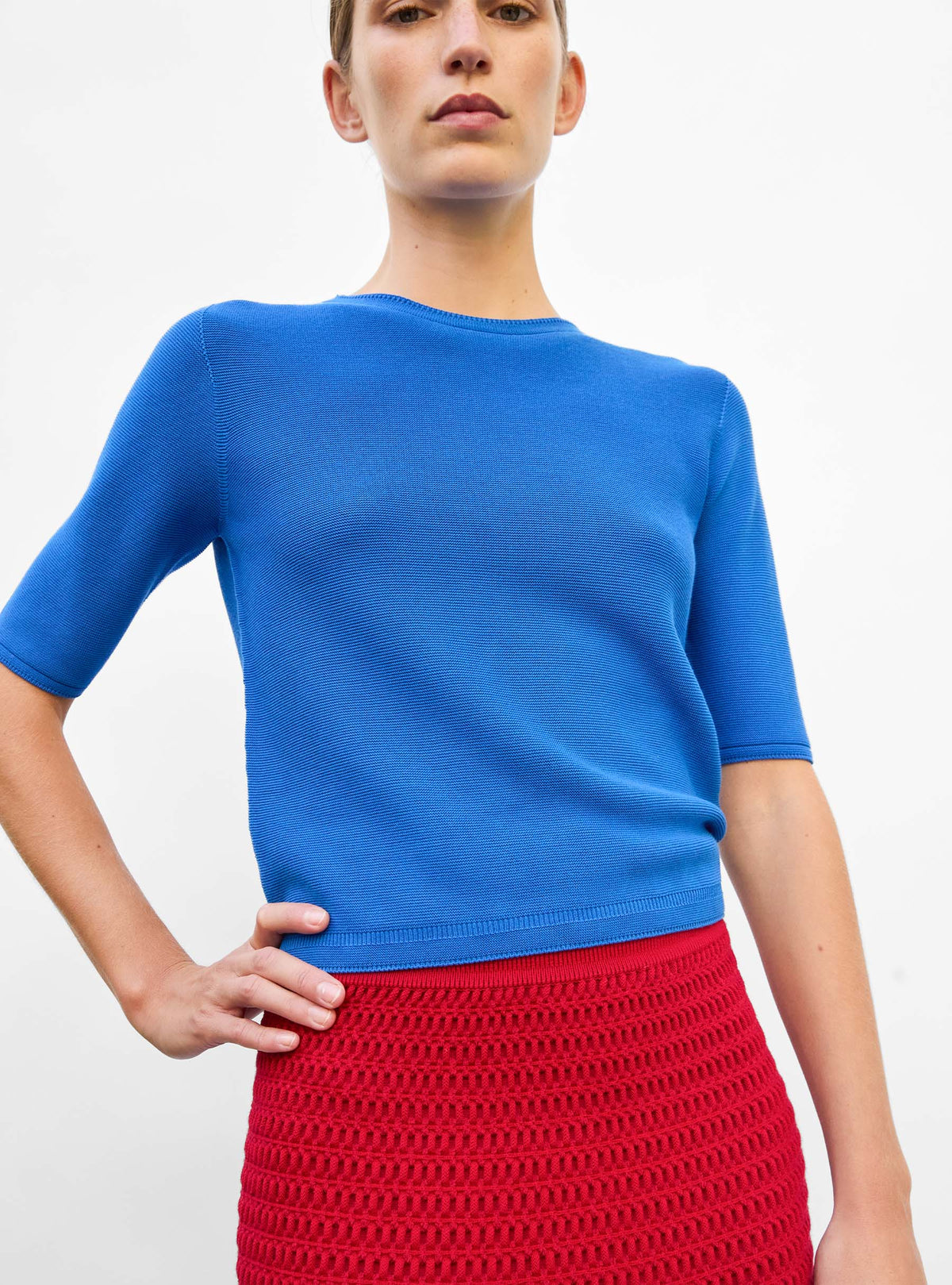 Tops de luxe femme - Top fin à manches coudes