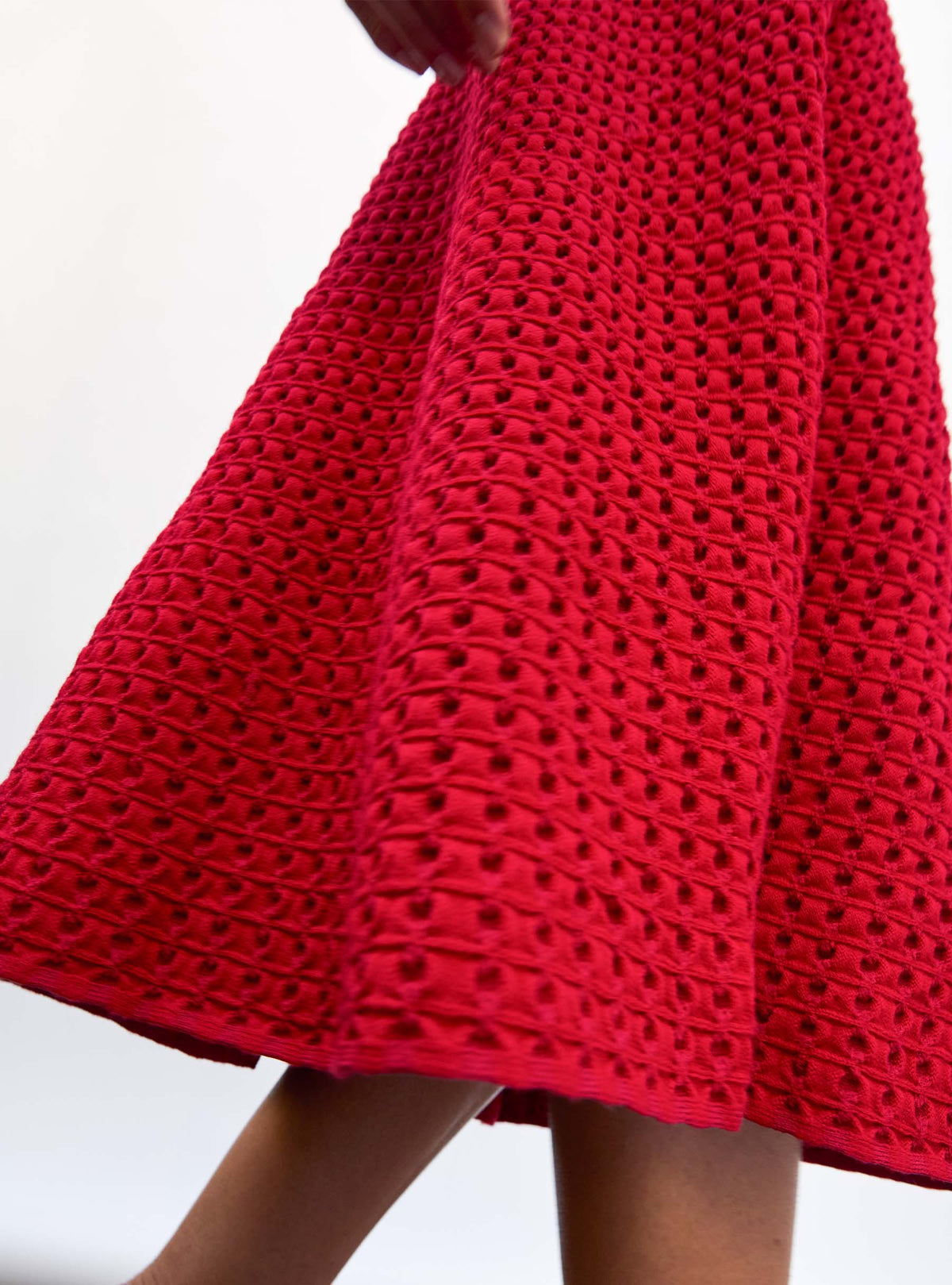 Jupe mi longue en maille smockée - Vêtement de luxe femme