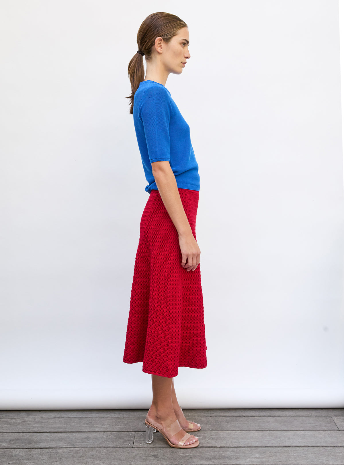 Top fin à manches coudes - Vêtement de luxe femme