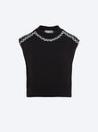 top en maille brodé main