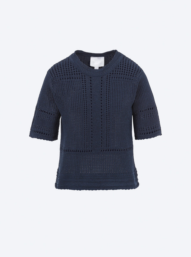 top en maille cannage ajouré - Image principale