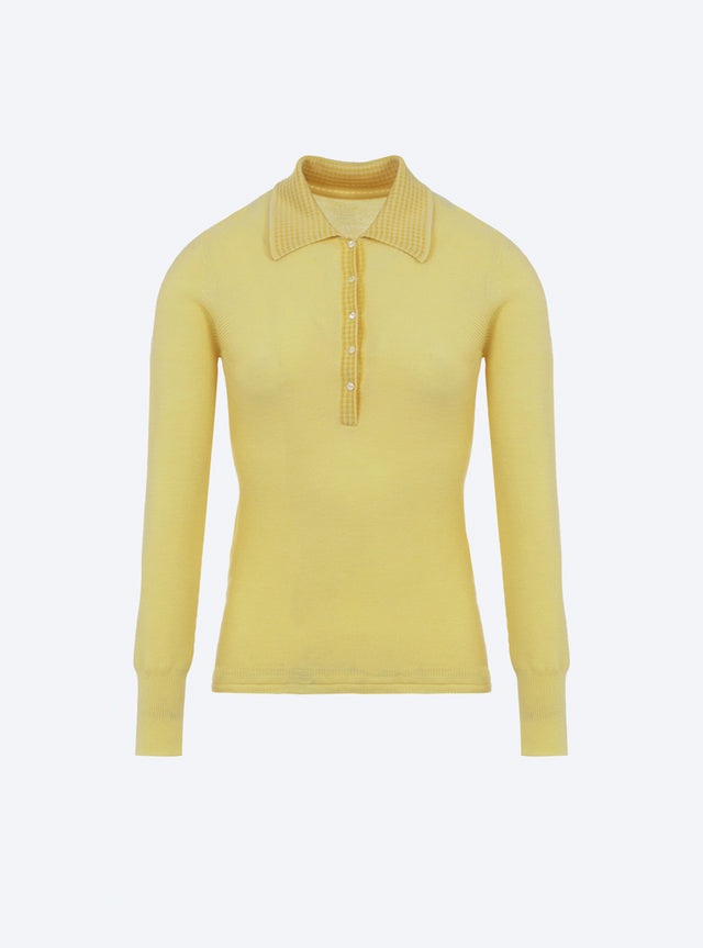 Garter stitch knit polo - Image principale