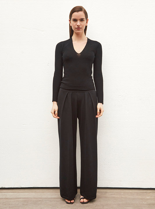 deep v-neck slim top