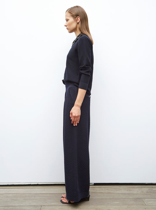 checkerboard knit couture pants