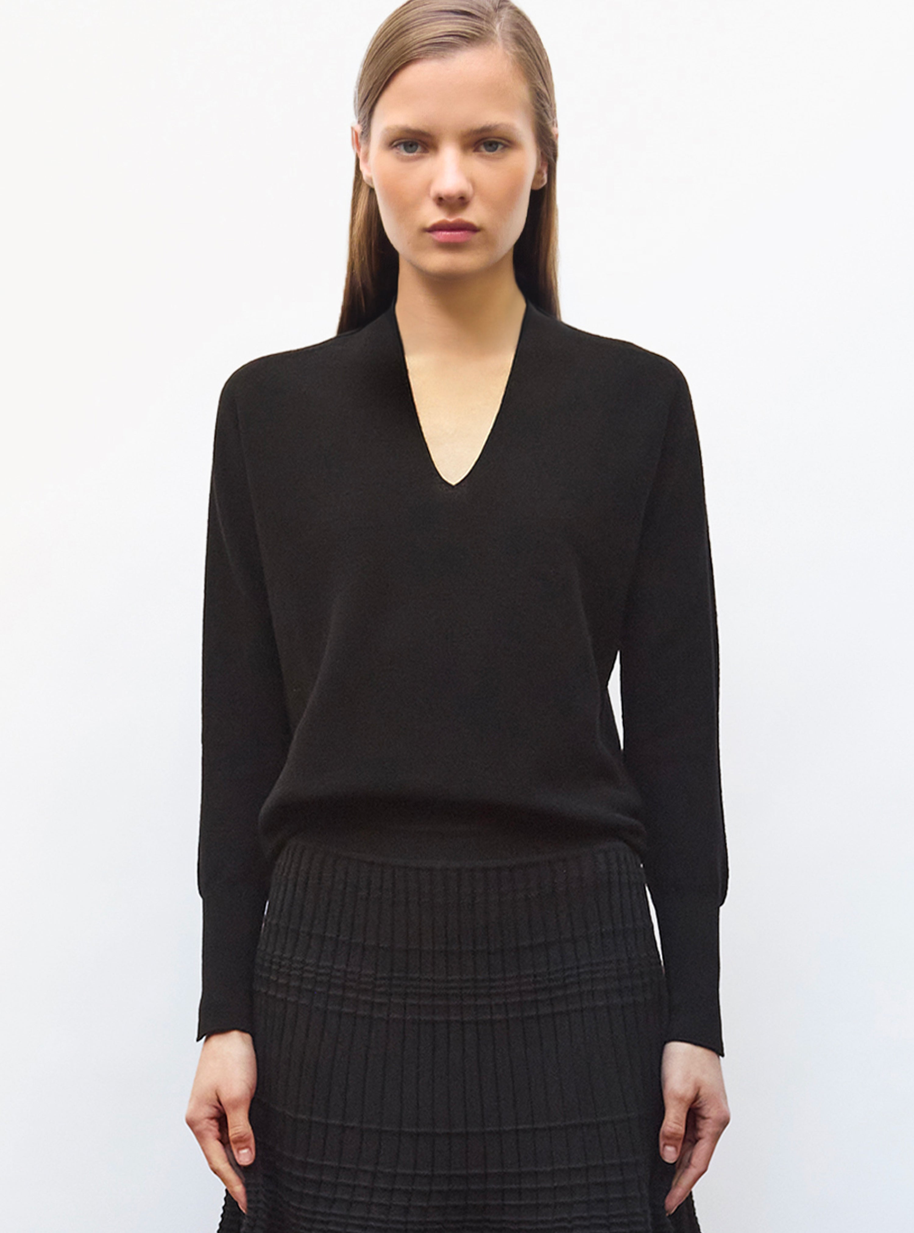 Top fin oversize col V - Tops, blouses de luxe