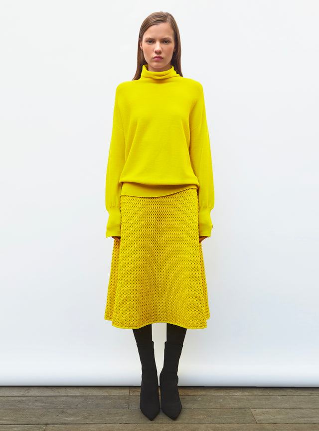 jupe midi maille smockée - Image principale