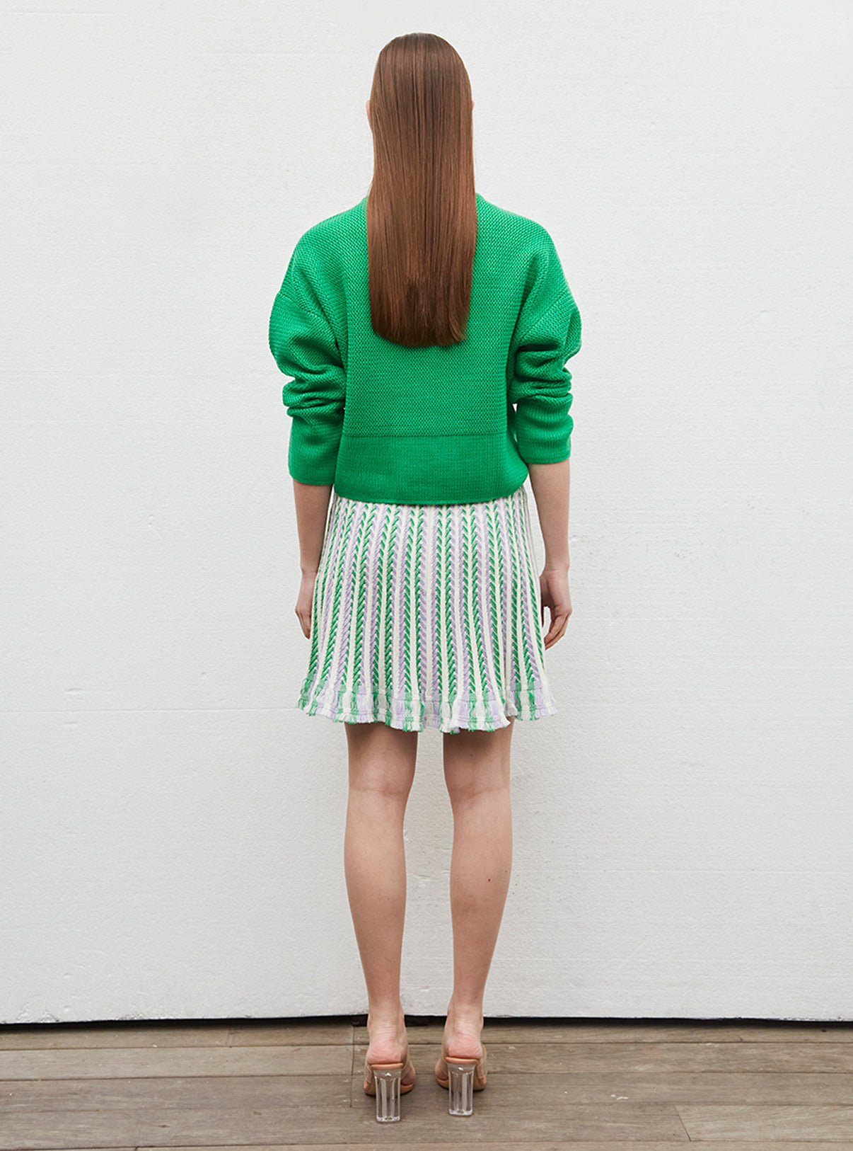 Pull court en maille ondulée - Vêtement de luxe femme
