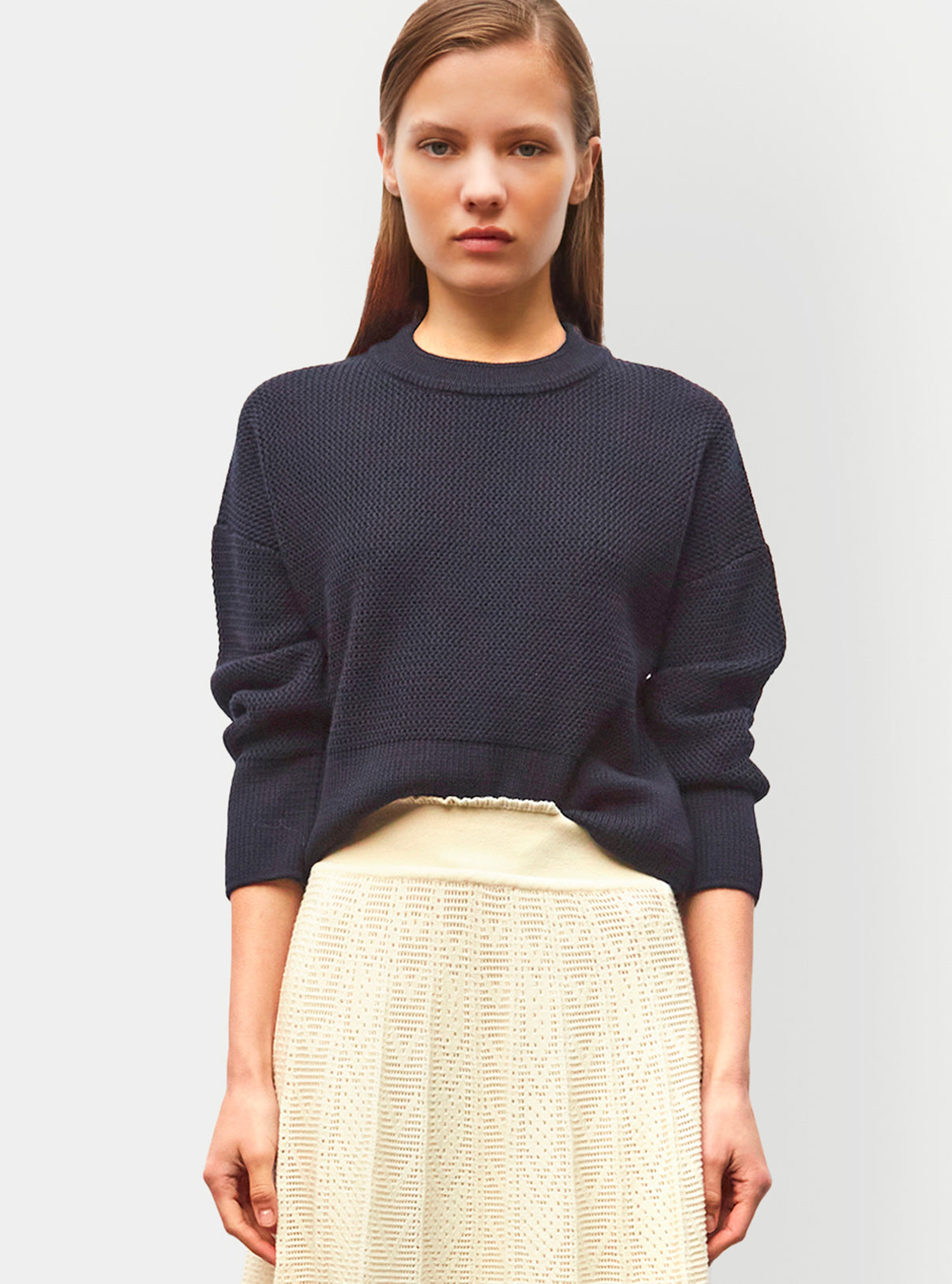 Pull court en maille ondulée - Vêtement en maille de luxe Molli