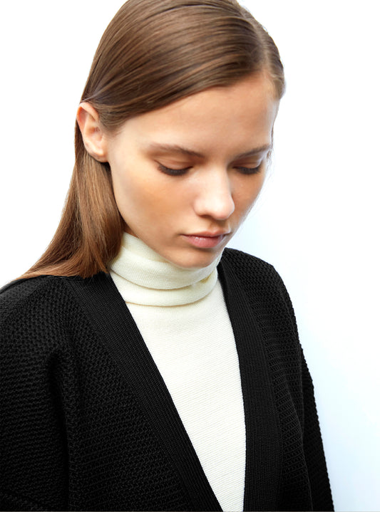 large wavy knit cardigan
