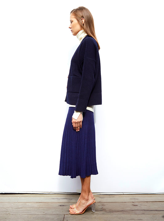 large wavy knit cardigan