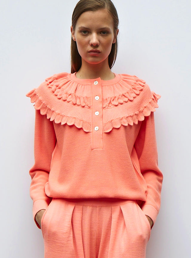 blouse en maille à maxi col - Image principale