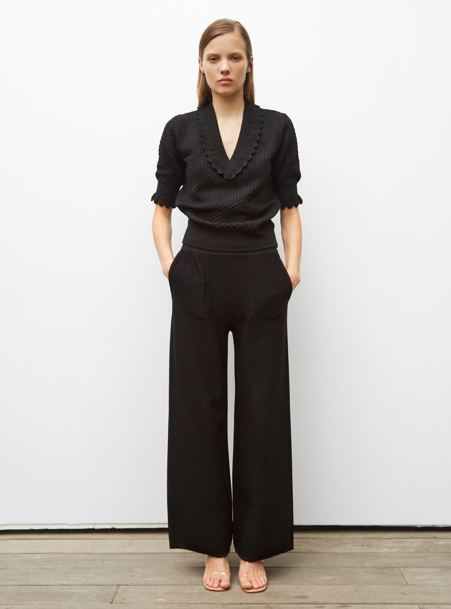 Pantalon soyeux à taille haute - Vêtement en maille de luxe Molli