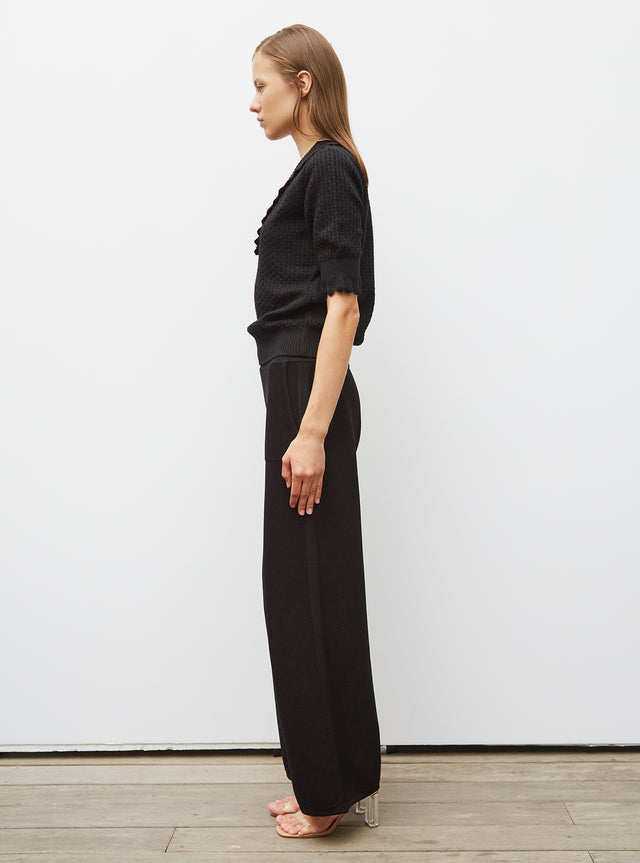 pantalon taille haute maille jersey - Image principale