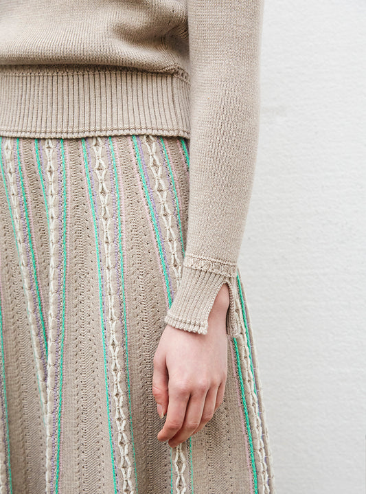 Tops, blouses de luxe femme - Sweater en maille à finitions tressées