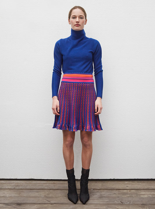Molli short skirt in herringbone knit