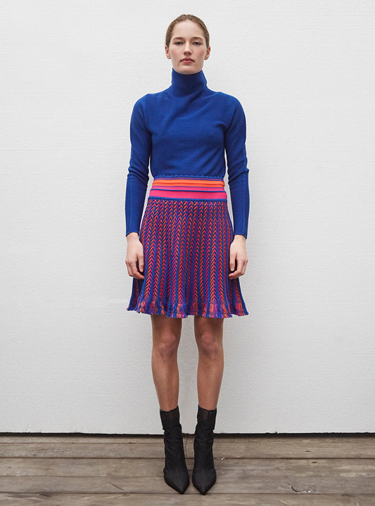 Jupe courte en maille chevron Molli