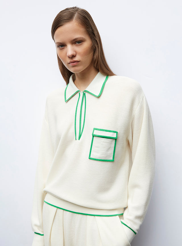 chemise maille col gansé - Image principale