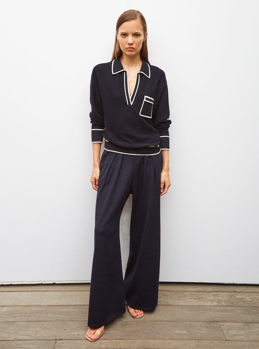 chemise maille col gansé