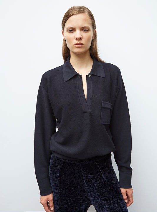 chemise maille col gansé