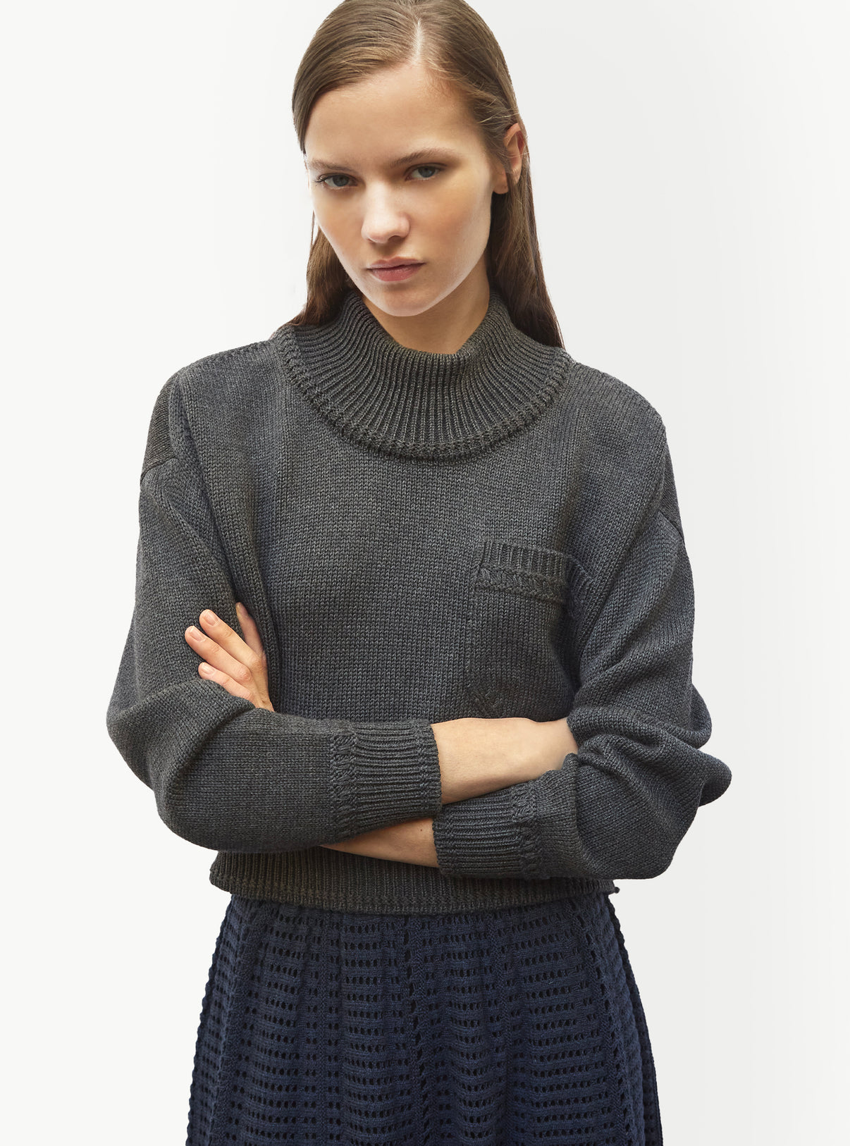 Pull court finitions tressées - Vêtement en maille de luxe Molli