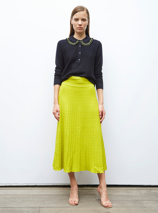Chemise en maille à col volanté Molli