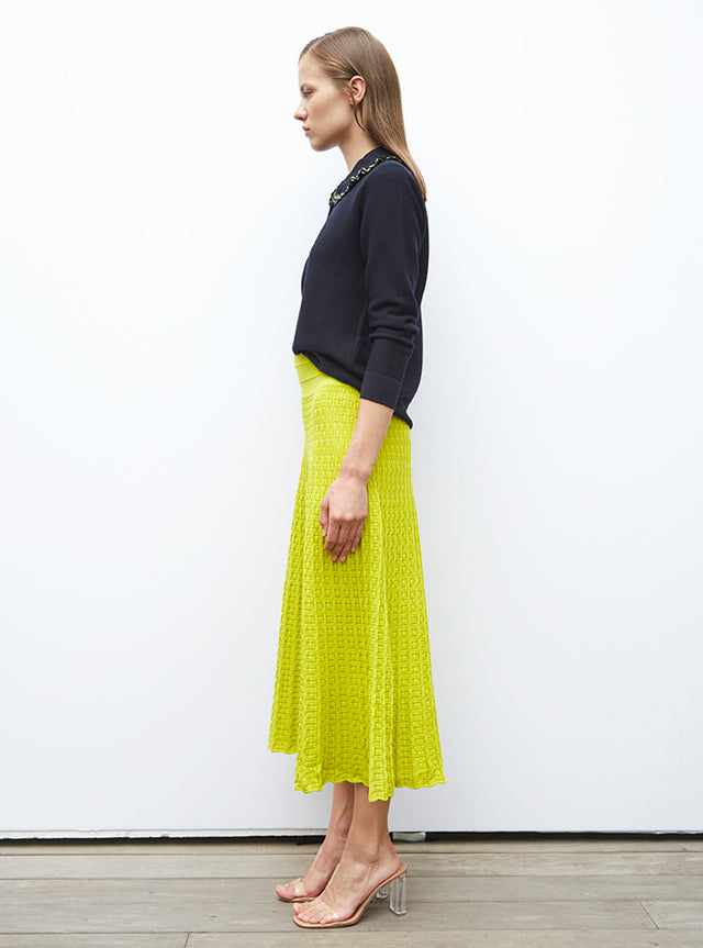 fluid skirt in cannage knit - Image principale