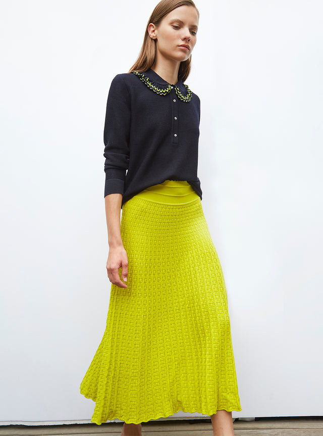 fluid skirt in cannage knit - Image principale