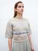 Top en maille jacquard confettis  - Vêtement en maille de luxe Molli 