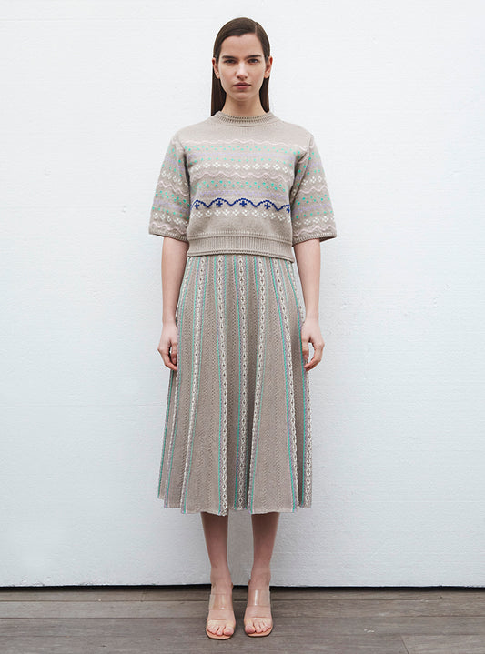 confetti jacquard knit top