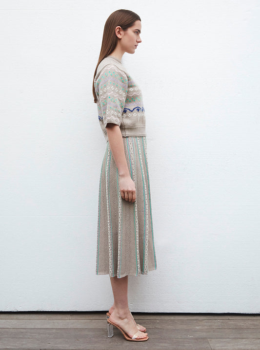 confetti jacquard knit top