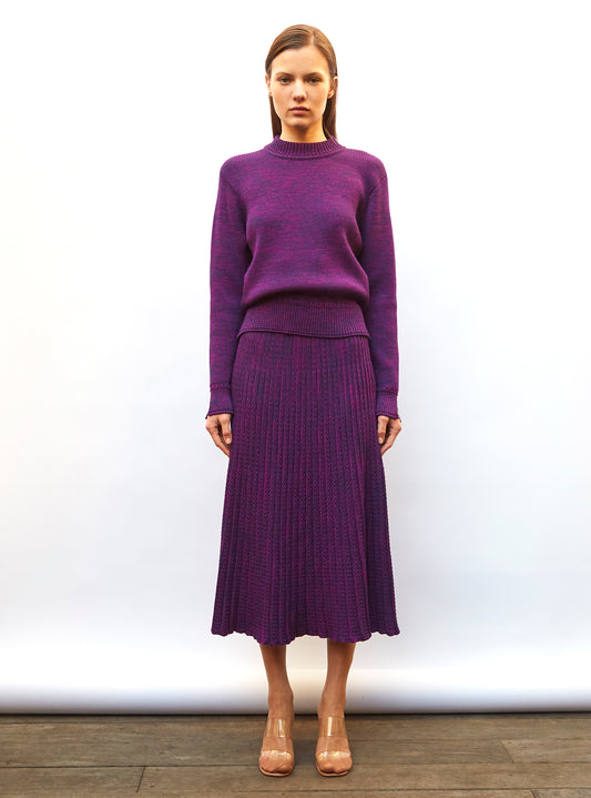 molli fluid knit skirt in pleated knit