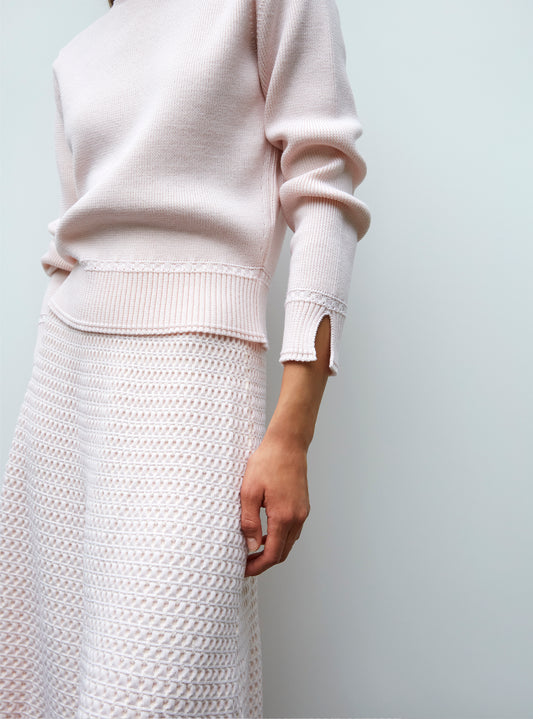braided-trimmed knit sweater