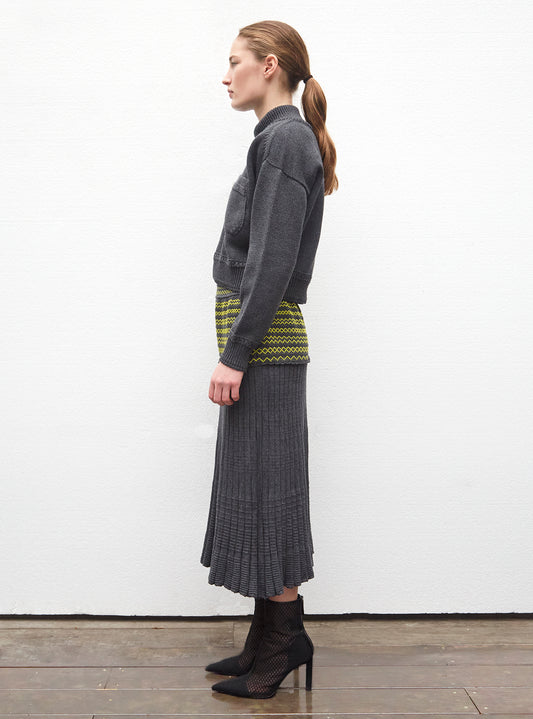zigzag jacquard skirt