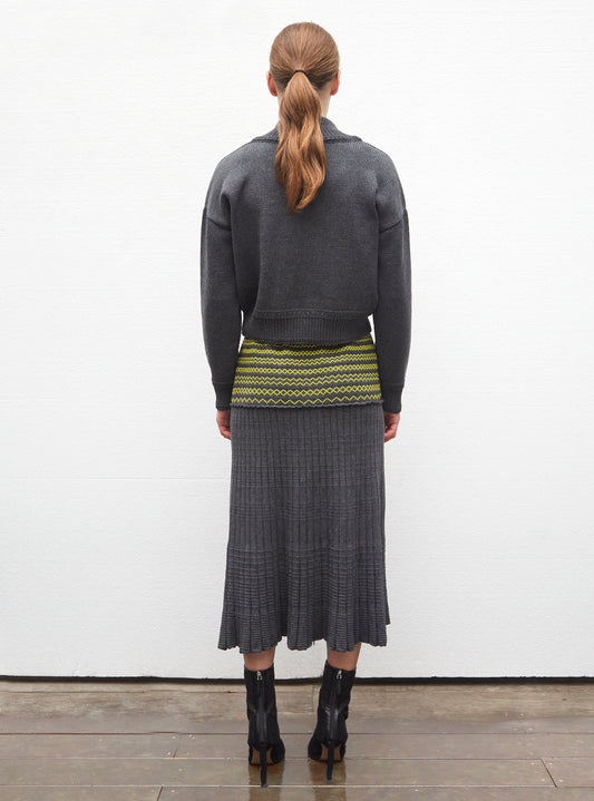 zigzag jacquard skirt