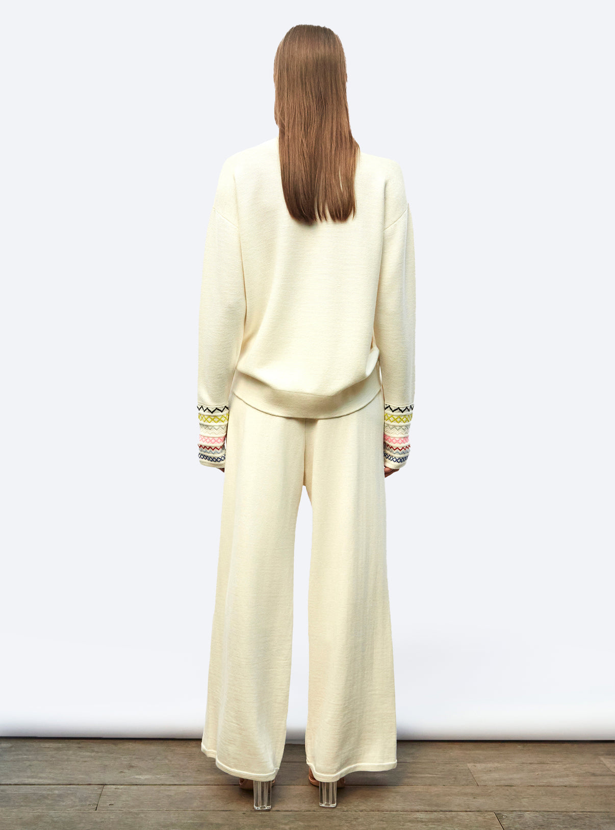 Pull fin jacquard croisillon - Vêtement de luxe femme