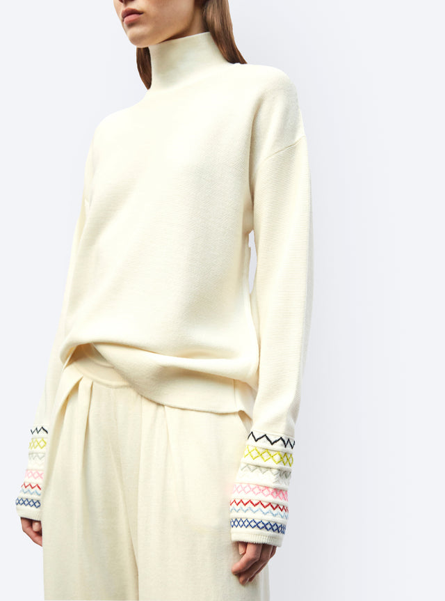 pull fin jacquard zigzag - Image principale