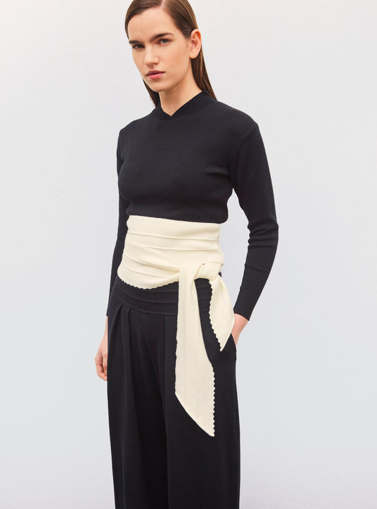 molli knit top with knotted belt