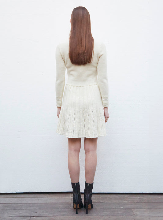 stretch guipure knit dress