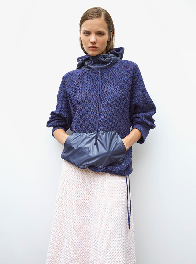 checkerboard knit hoodie - Image principale